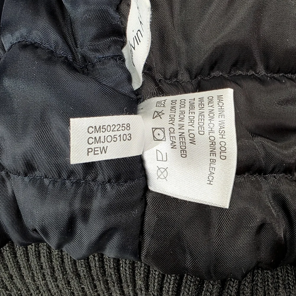 Calvin Klein Bomber Jacket Mens Small Black Water Resistant Windbreaker Ripstop - Picture 12 of 16